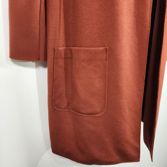 Carolina Belle Montreal Jacket Oversize Rusty Brown Open Front Long Cardigan XL - Picture 7 of 11